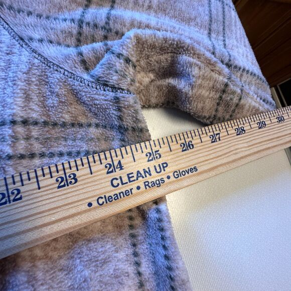 Cuddl Duds Hooded Fleece Cardigan Jacket 2X Tan Green Open Front Thumb Holes - Picture 8 of 10